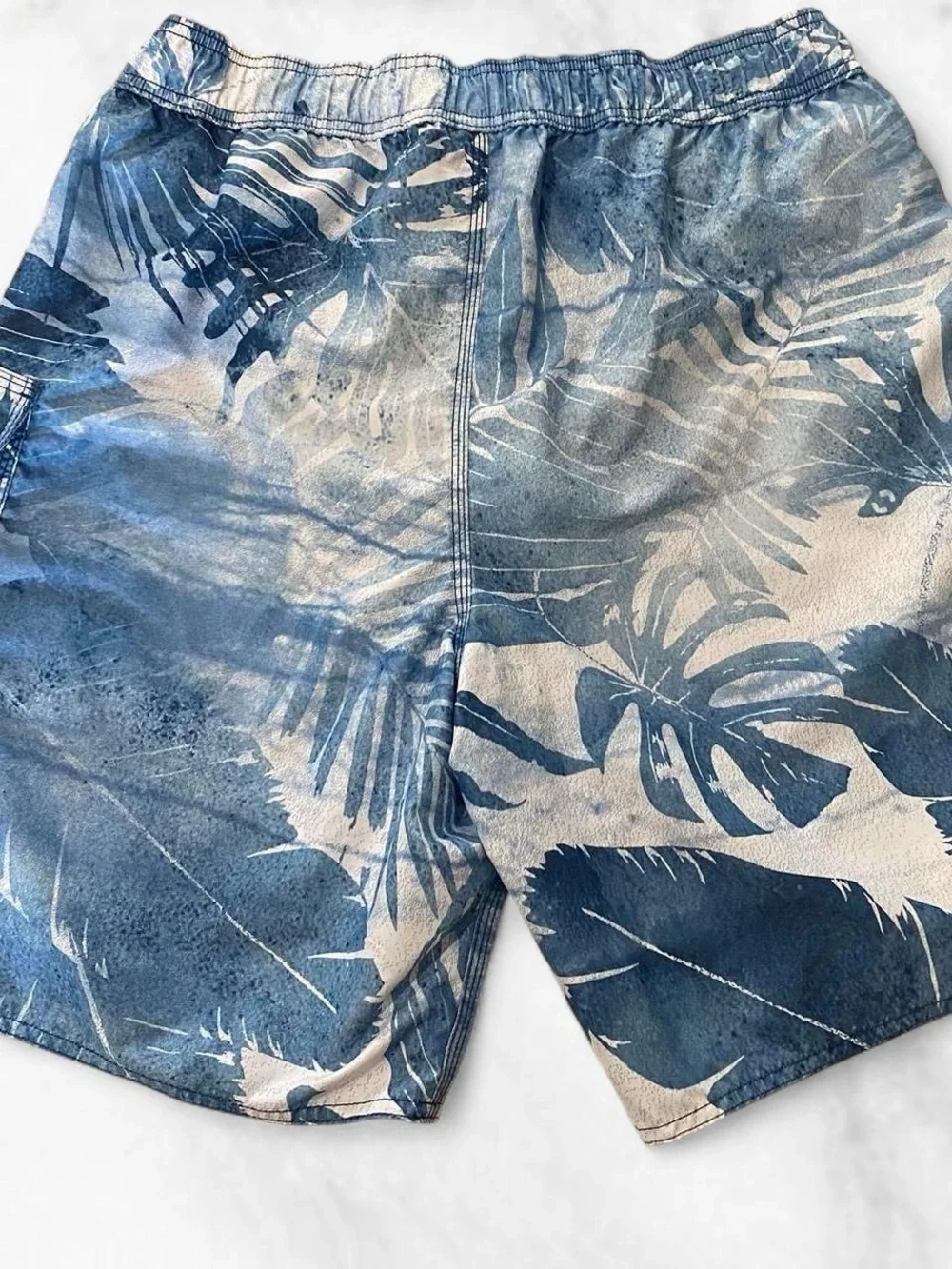 US Apparel Men's Blue Tropical Print Swim Shorts
